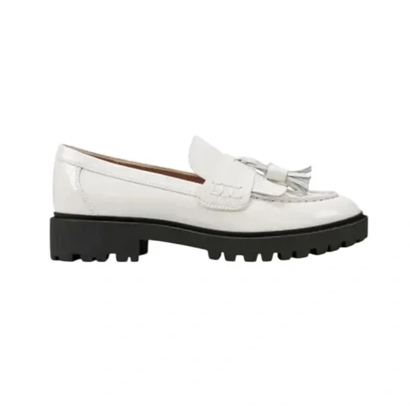 Marc Fisher Ozzie Kiltie Lug-Sole Casual Loafers in Ivory – Sz 8M